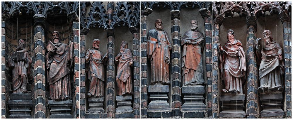 Skulpturen an der Katharinenkirche in Brandenburg