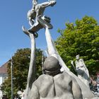 Skulpturenbrunnen "Bodenseereiter" in Überlingen am Bodensee