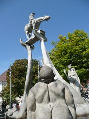 Skulpturenbrunnen "Bodenseereiter" in Überlingen am Bodensee