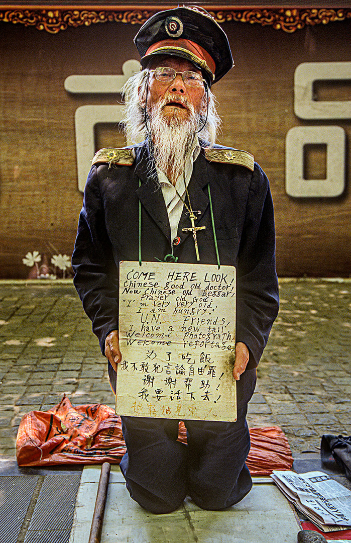 Skurriler Bettler in Kunming