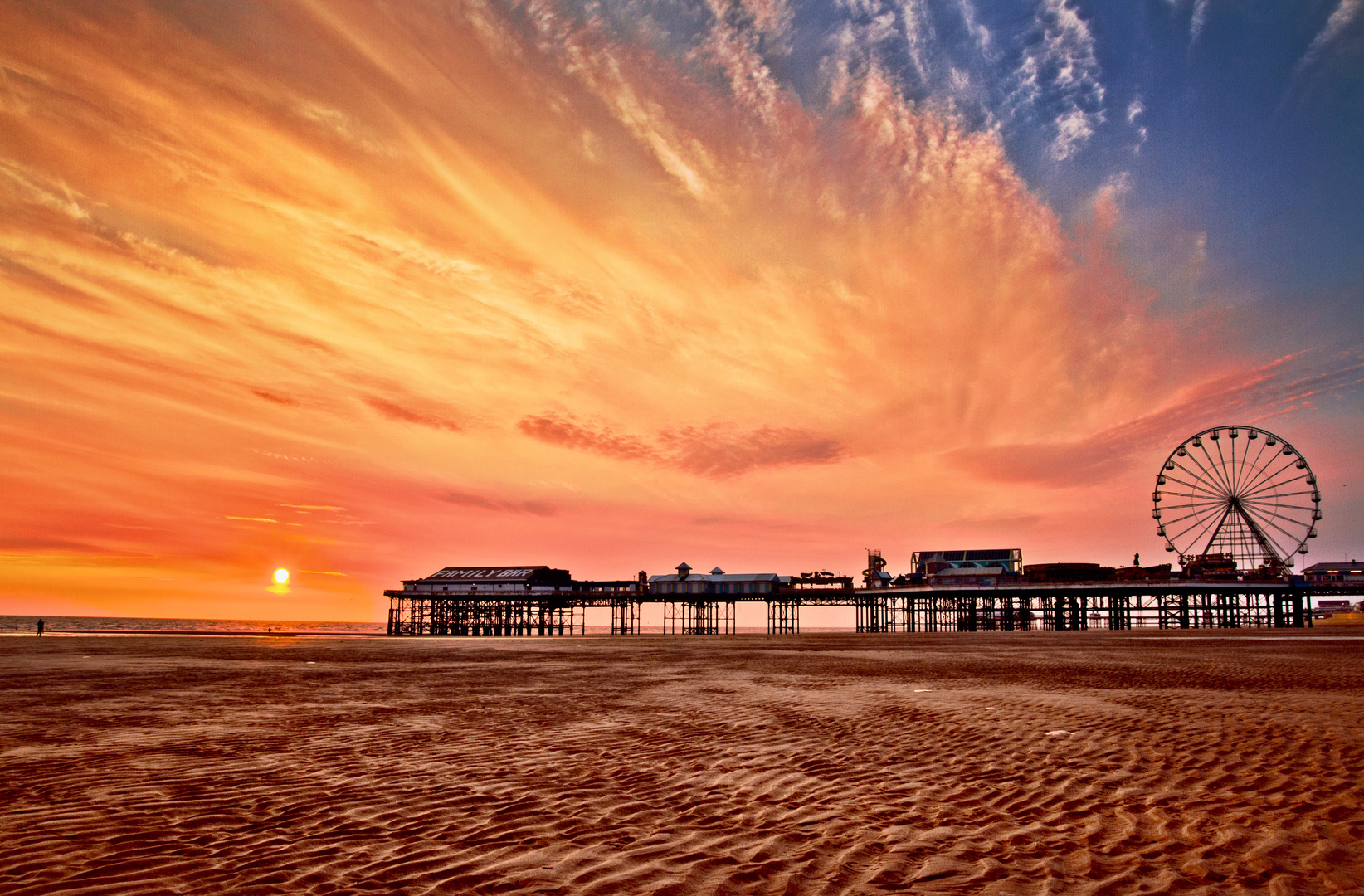 sky at Blackpool beach