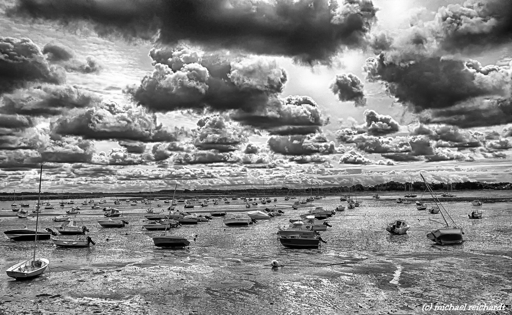 Sky, Clouds and the sea at low tide