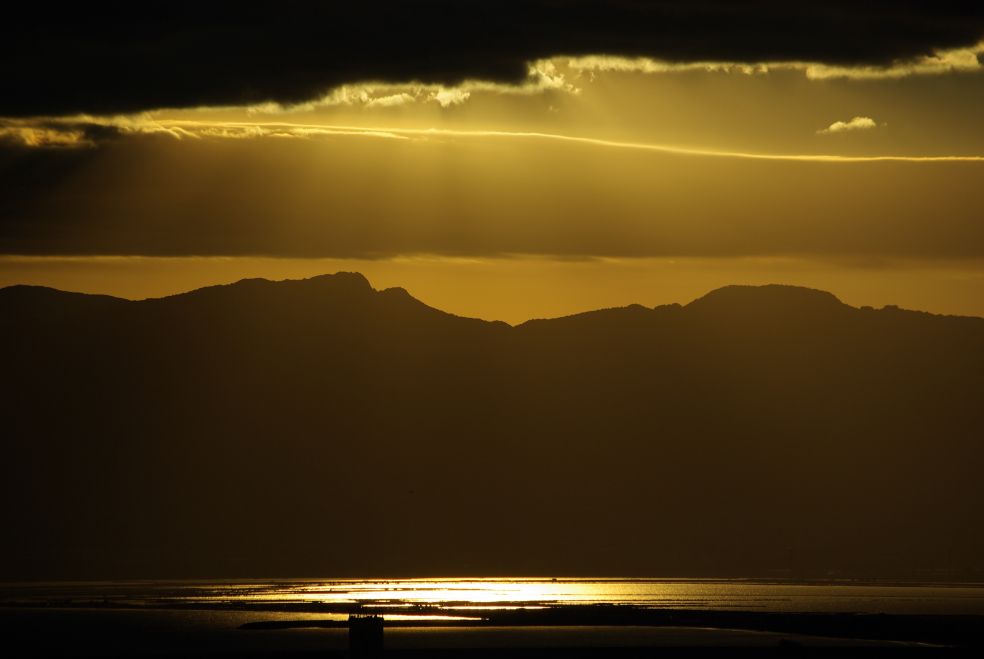 Sky over the harbor of Cagliari