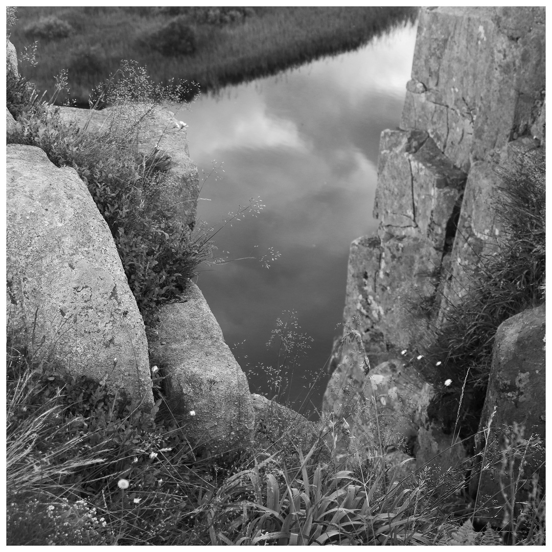 sky reflected on crag lough 14