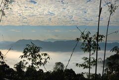 Sky vista in the early morning near Phongsali northeast of Laos