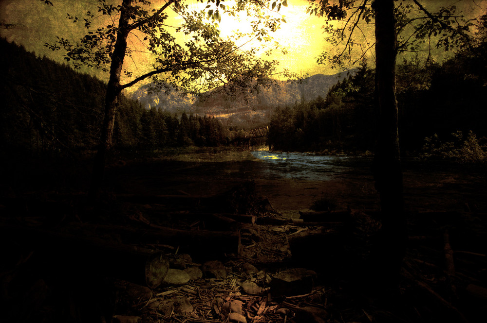 Skykomish river at dusk