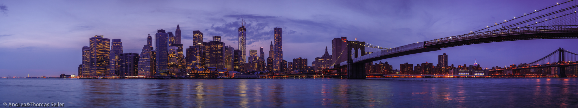 skyline at dusk