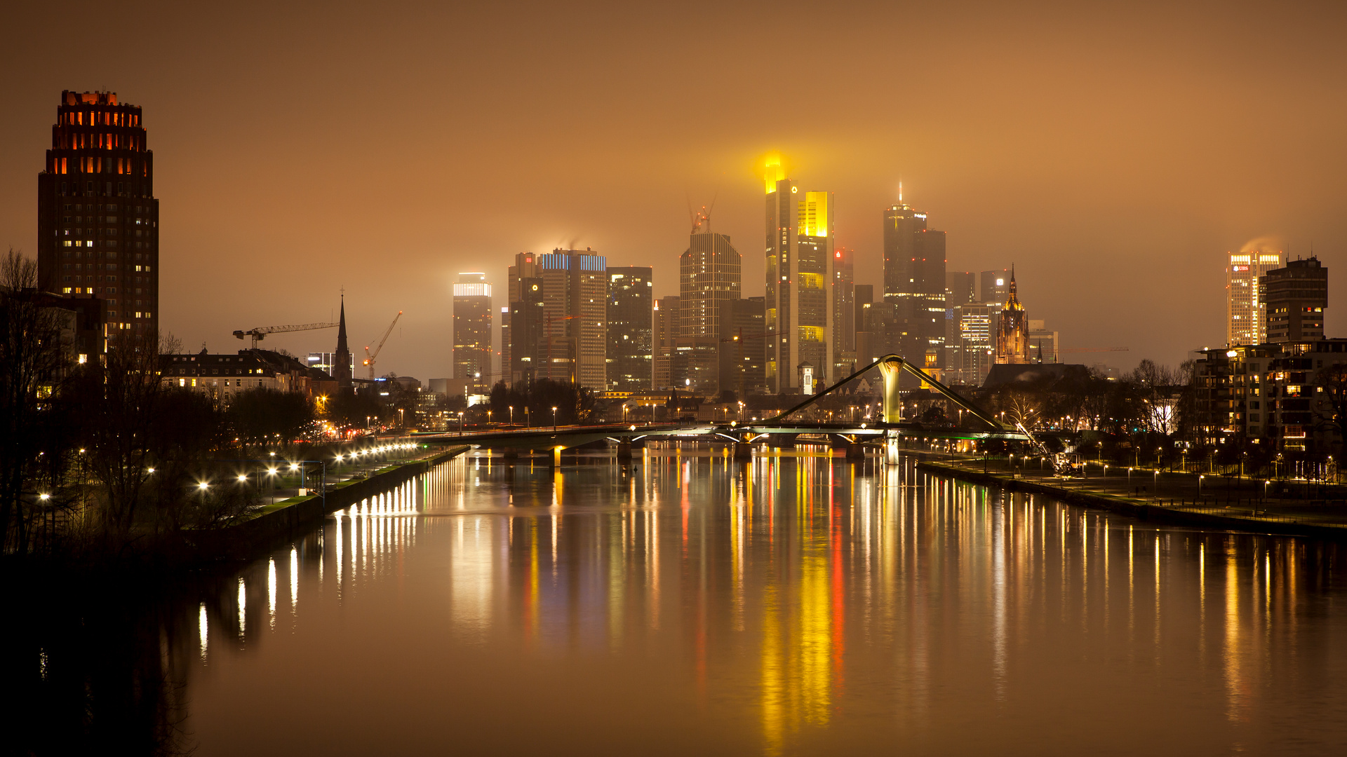 Skyline at night (Frankfurt / Main)