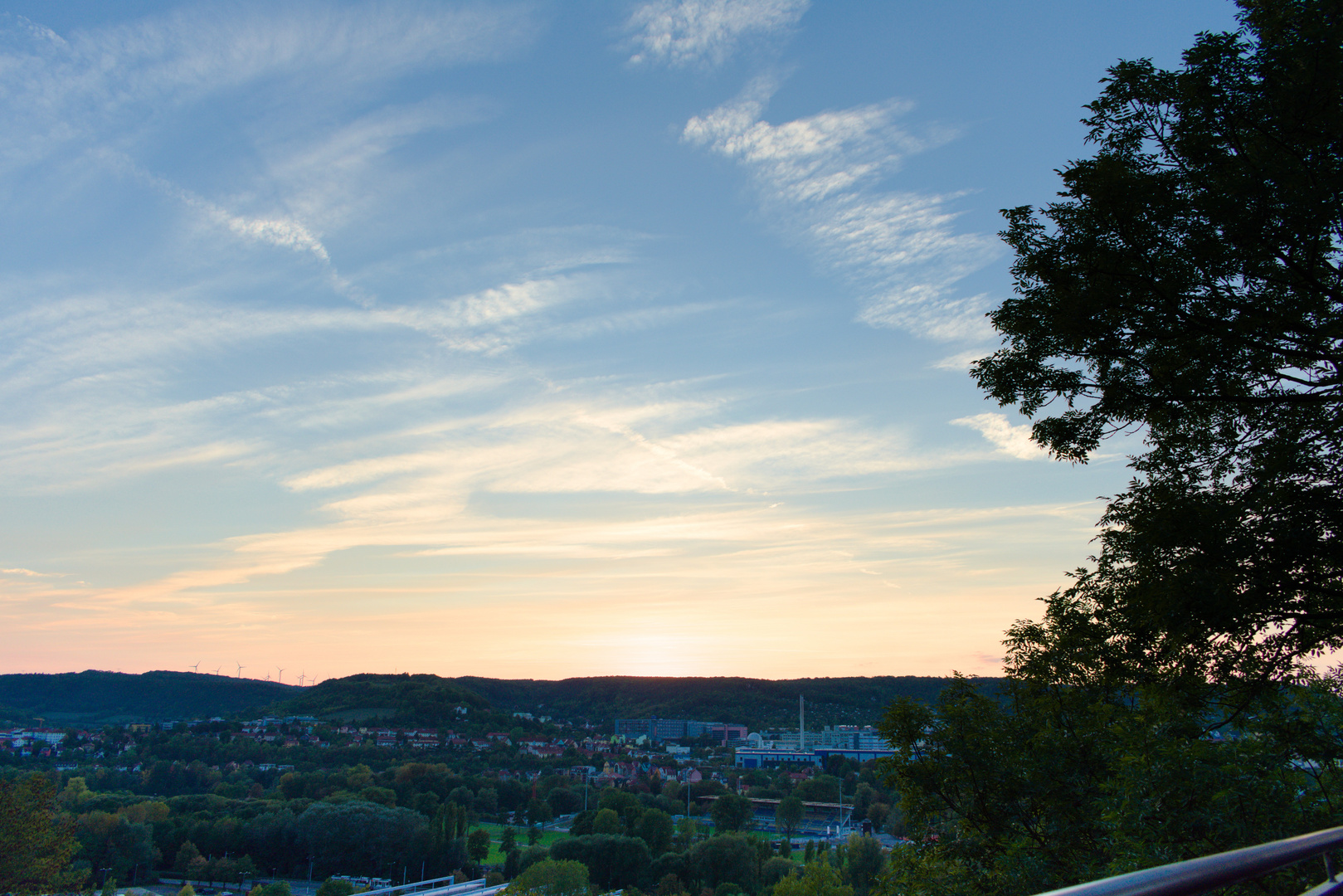 skyline at sunset