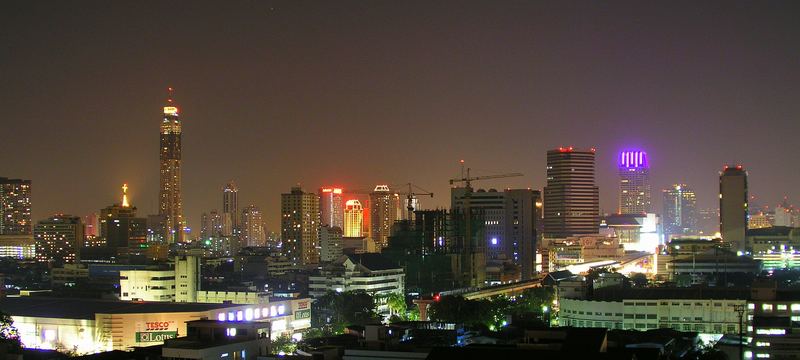 Skyline Bangkok in front Baiyoke Tower