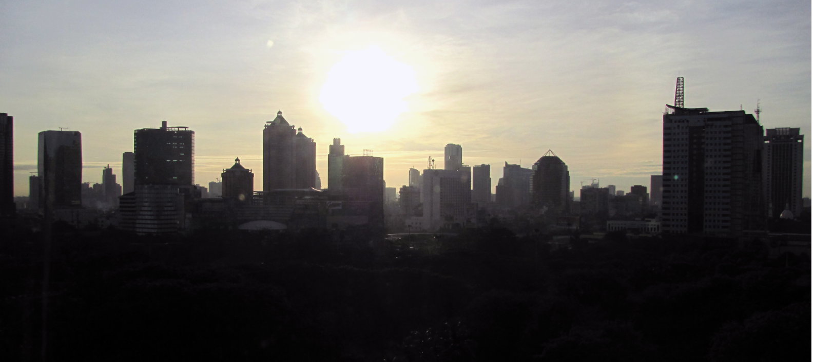 Skyline bei Sonnenuntergang