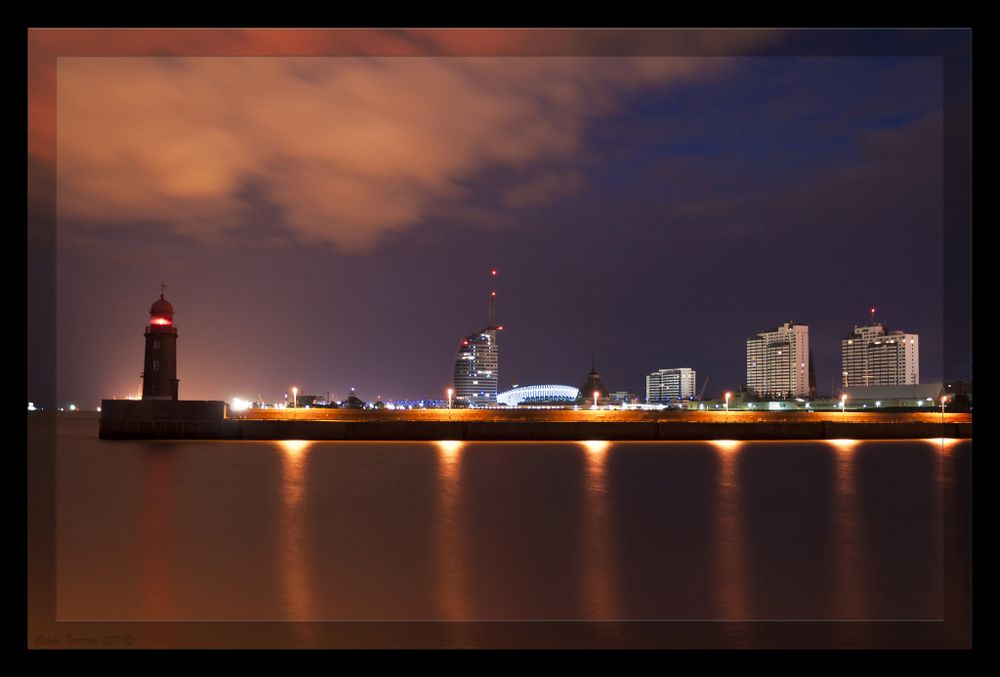 Skyline Bremerhaven gesten Nacht