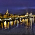 Skyline Dresden Blaue Stunde HDR