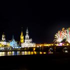 Skyline Dresden mit Feuerwerk vom Semperopernball 2016