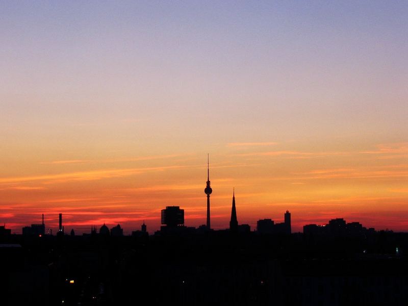 Skyline im Sonnenuntergang