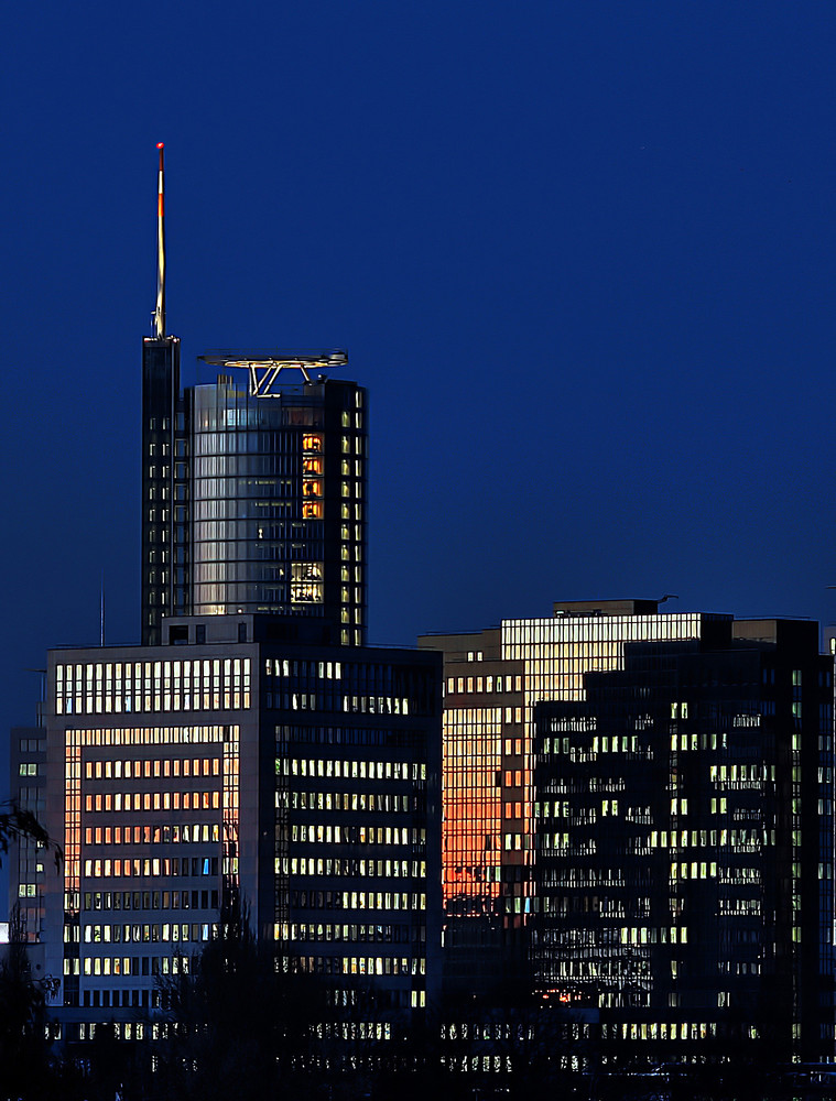 skyline im wintermorgen