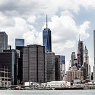 Skyline in blue and white