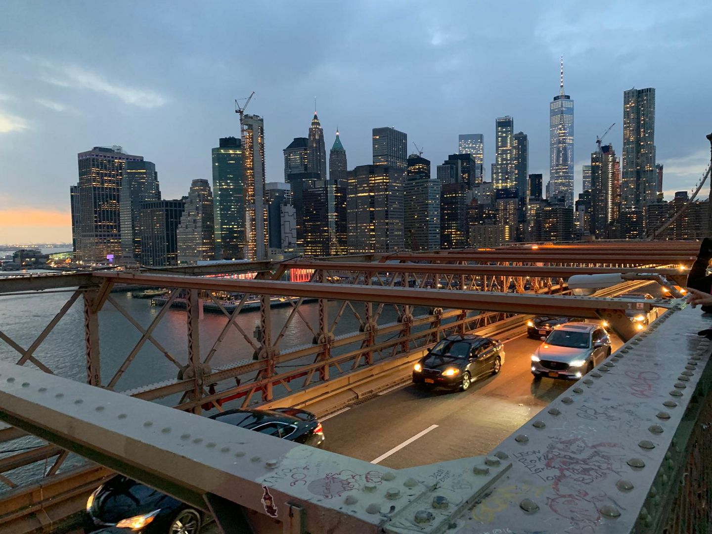 Skyline Manhatten von der Brooklyn Bridge