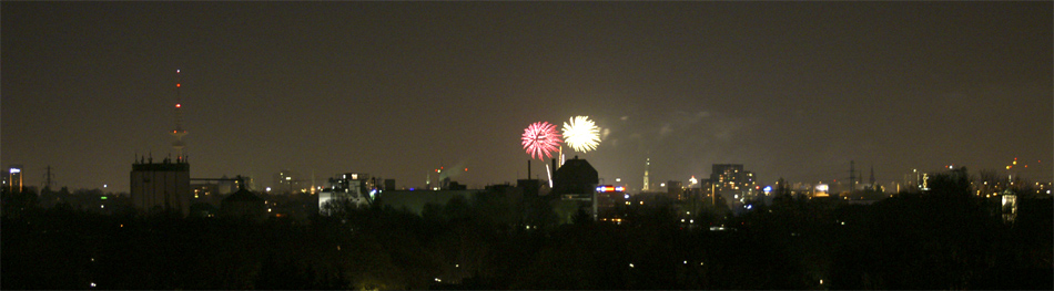 Skyline mit Feuerwerk