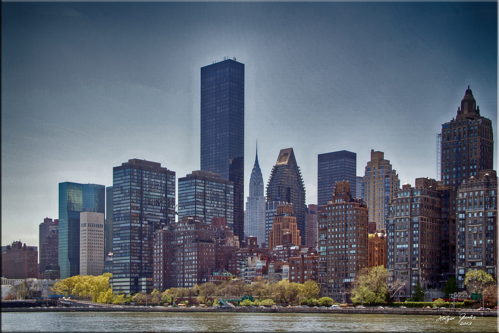 Skyline New York von Roosevelt Island aus gesehen