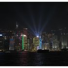 Skyline of Hong Kong at Evening with Lightshow