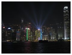 Skyline of Hong Kong at Evening with Lightshow