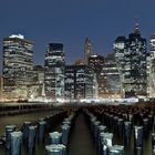 Skyline of New York from Brooklyn Bridge Park Pier 1 by Night