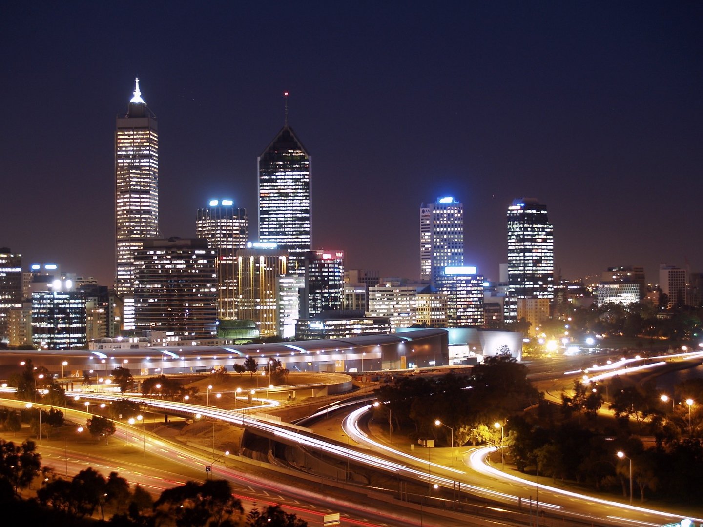 Skyline Perth bei Nacht