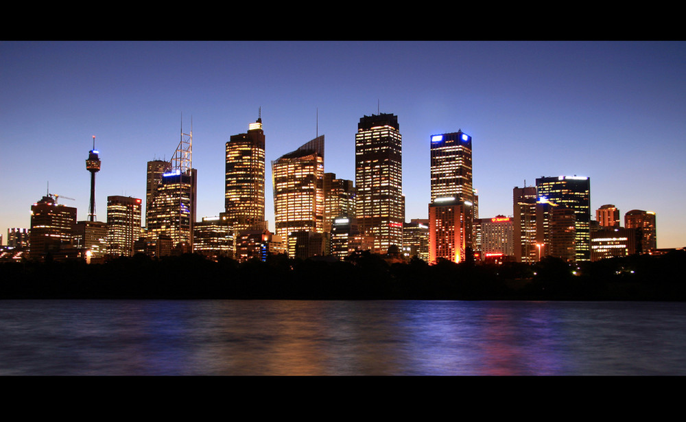 Skyline Sydney in der Abenddämmerung