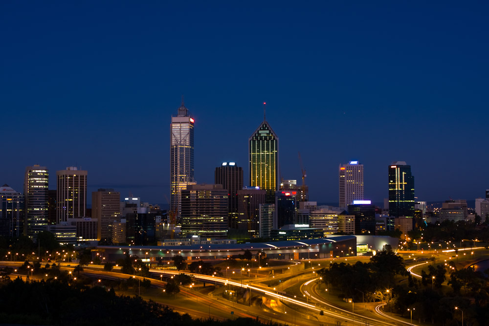 Skyline vom Kingspark aus