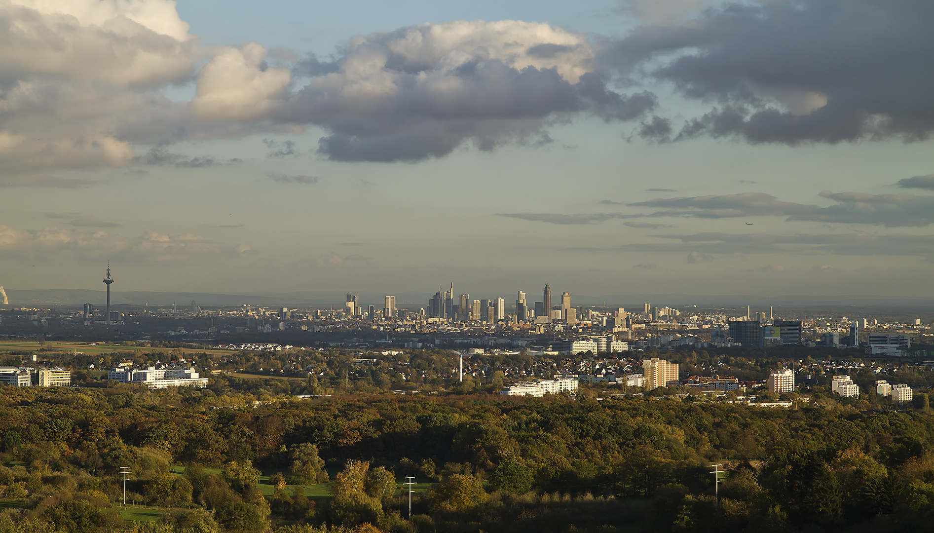 Skyline von Frankfurt am Main, von Mammolshain aus gesehen