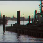 Skyline von Hamburg -Anaglyph