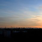 Skyline von München mit Blick auf die Alpen