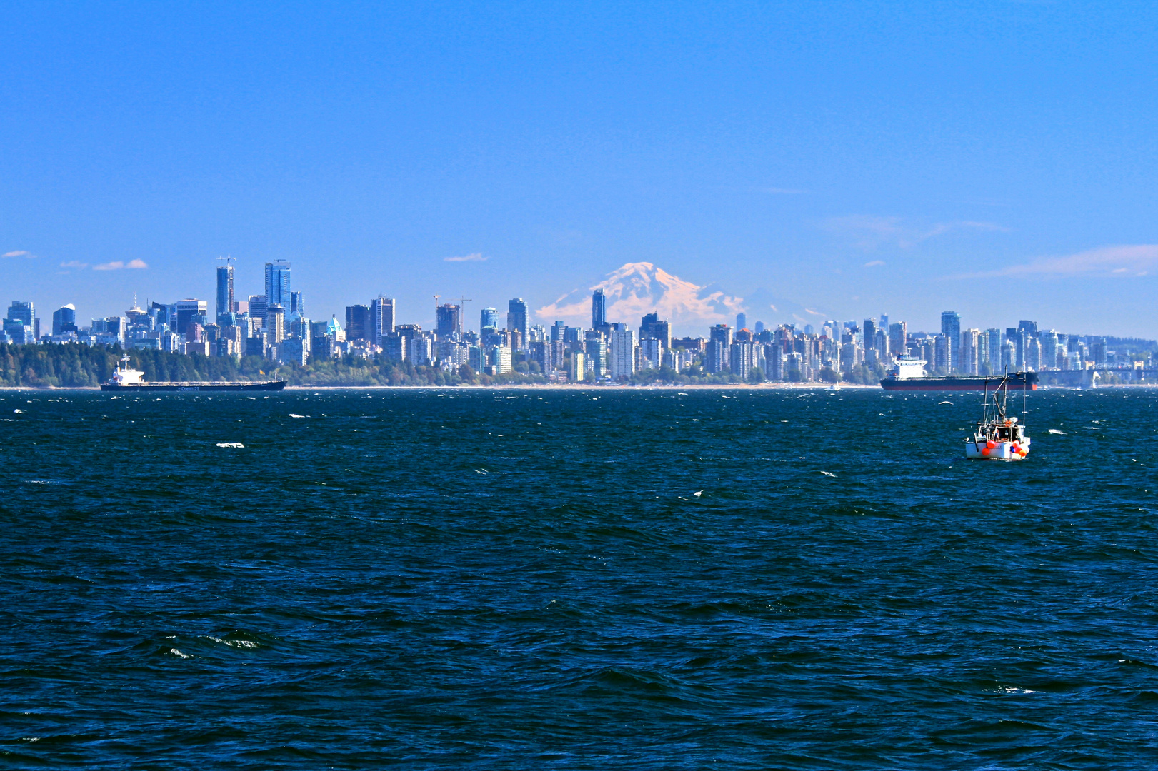 Skyline von Vancouver mit Mount Baker im Hintergrund