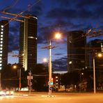 Skyline von Vilnius (Litauen) am späten Abend