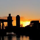 Skyline vor Abendrot Husum