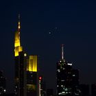 Skylinedetail mit Venus-Jupiter-Konjunktion