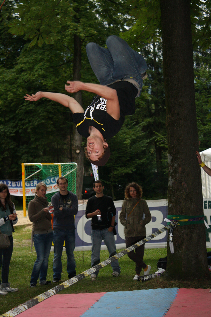 Slackline Contest beim Movida Festival in Salzburg