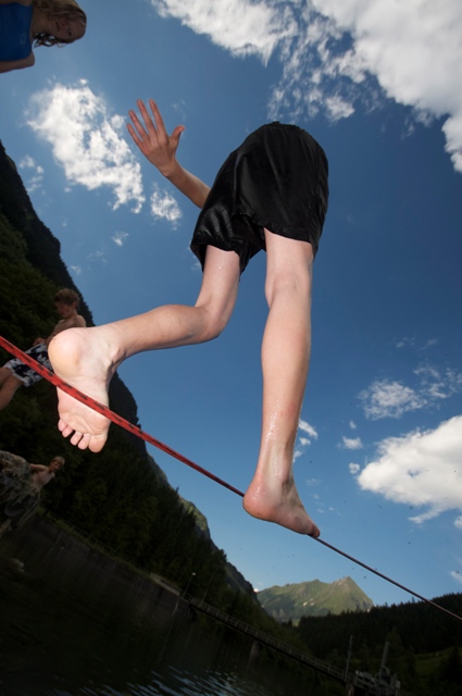 Slackline oben ohne