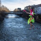 Slackline über der Mur in Graz