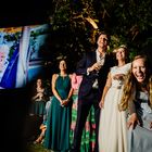 Slideshow am Abend bei einer Hochzeit im Schloss Schöneck