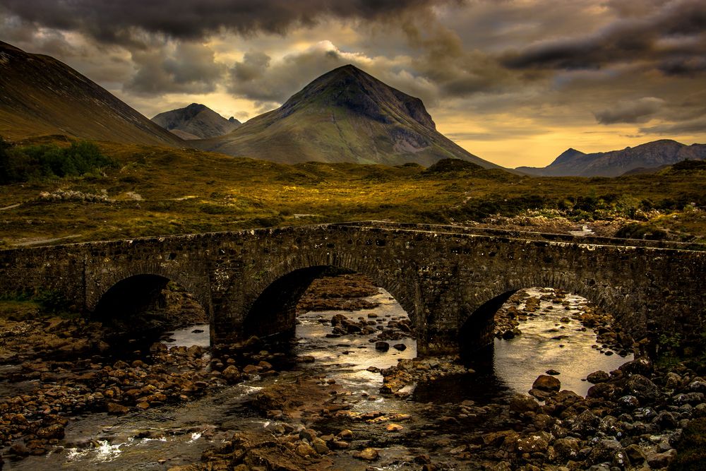 Sligachan Bridge vor den Black Cuillins