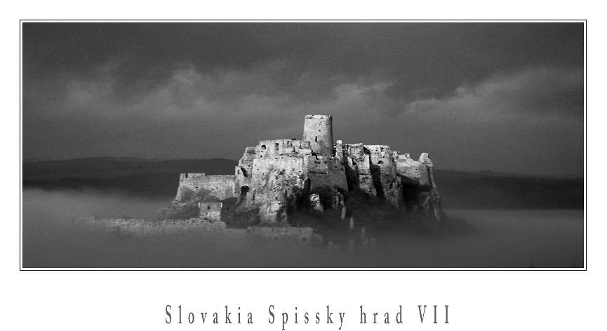 Slovakia Spissky Hrad b&w