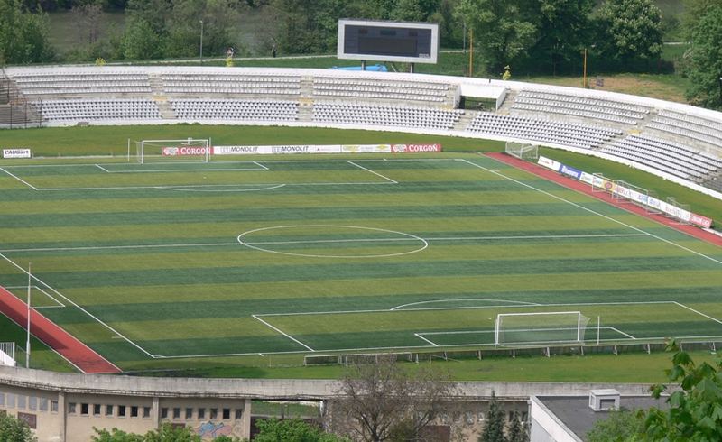 Slovakian Soccer Stadium in Trencin