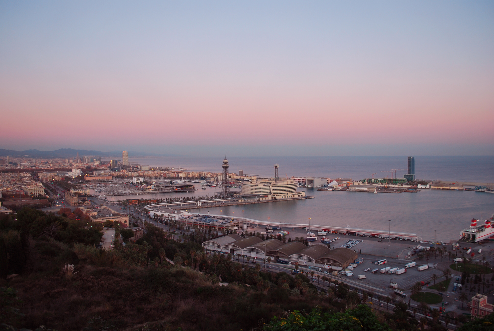 Slow sunset on Barcelona