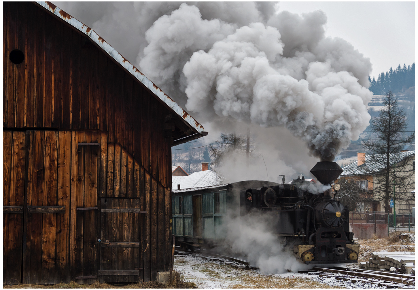 Slowakischer Waldbahnwinter