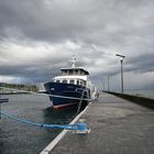 Small boat will spend the winter at the dock.