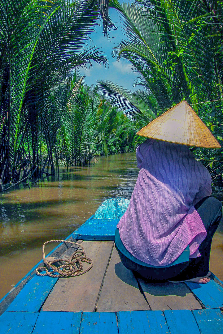 Small channel at the Mekong Delta