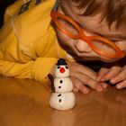 Small snowman & little boy