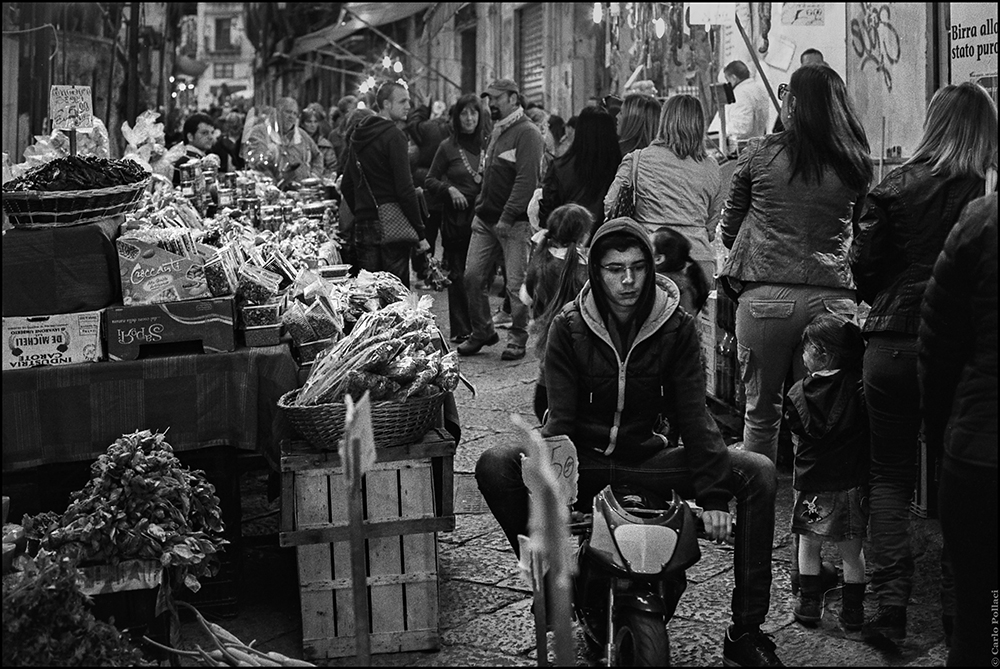 Small street, small motorcycle